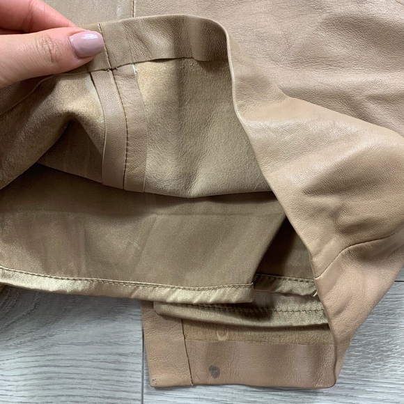 Lamarque Collection Tan Leather Midi Pencil Skirt - Picture 8 of 13